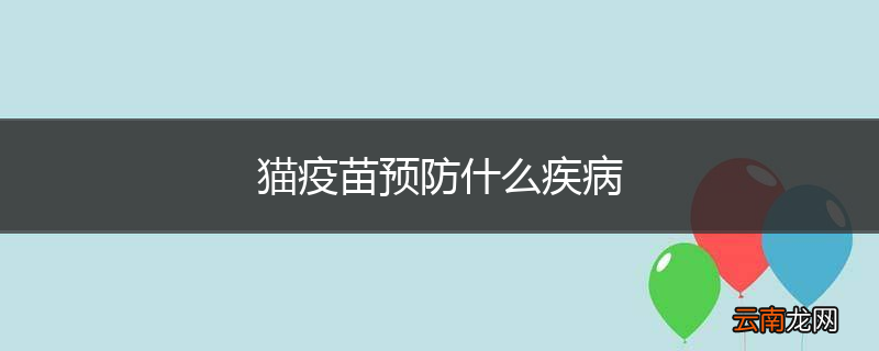 猫疫苗预防什么疾病