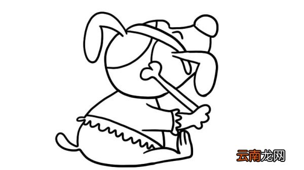 爱学习的牧羊犬简笔画
