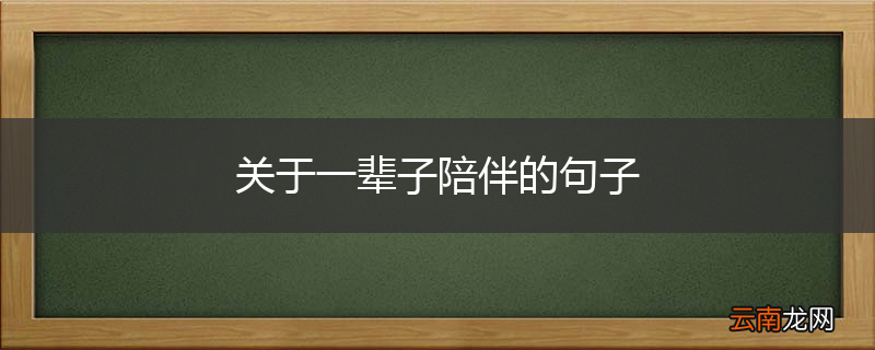 关于一辈子陪伴的句子