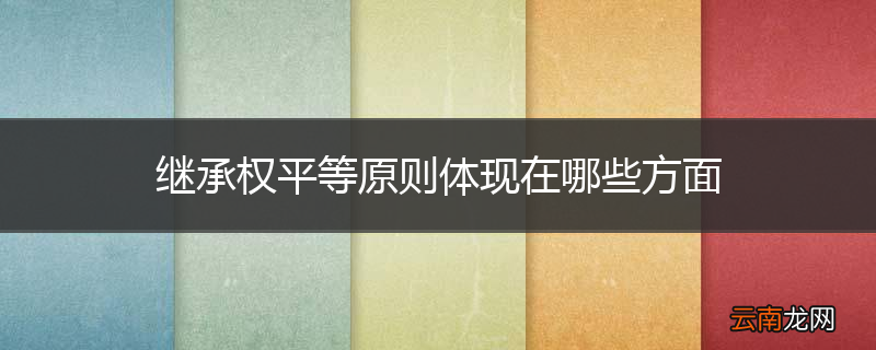 继承权平等原则体现在哪些方面