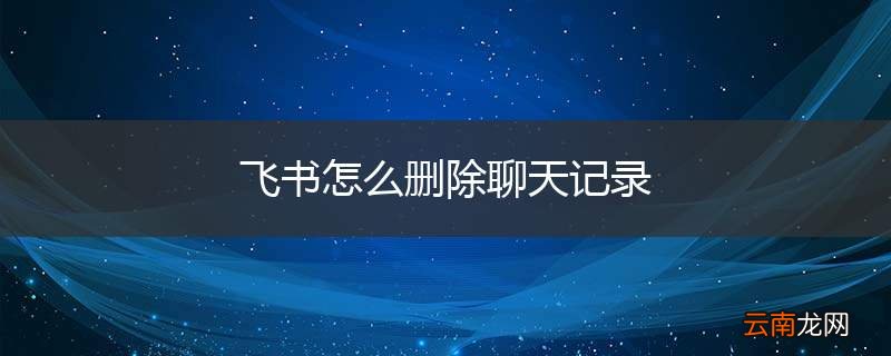 飞书怎么删除聊天记录