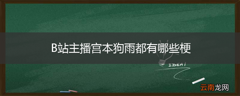 B站主播宫本狗雨都有哪些梗