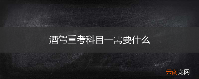 酒驾重考科目一需要什么