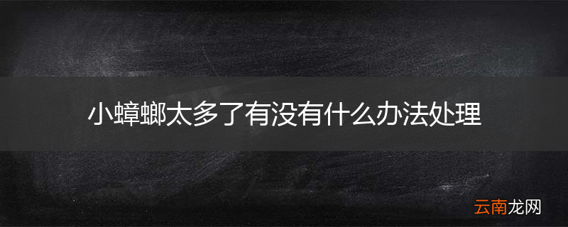 小蟑螂太多了有没有什么办法处理
