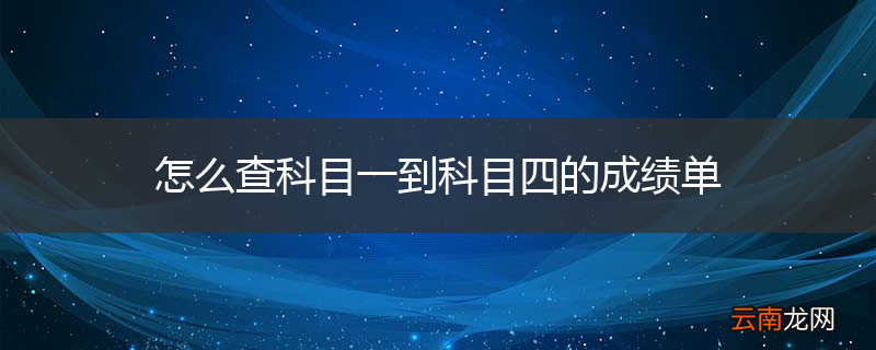 怎么查科目一到科目四的成绩单