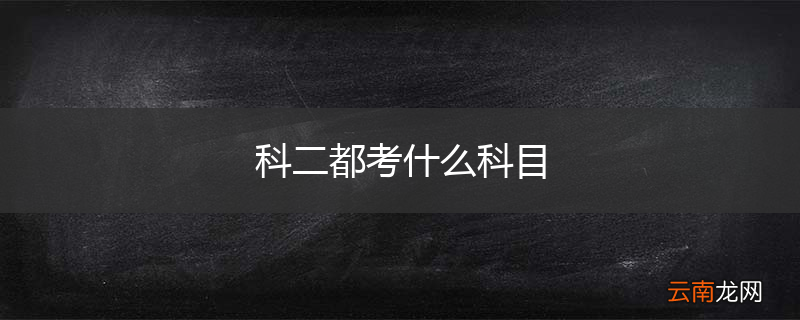 科二都考什么科目