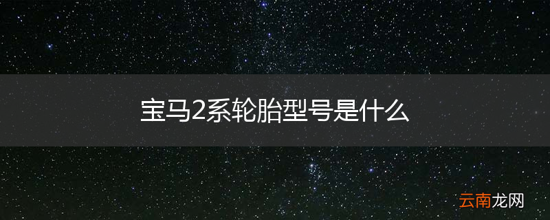 宝马2系轮胎型号是什么