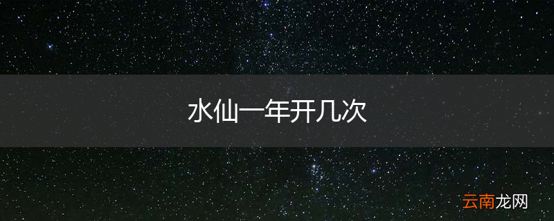 水仙一年开几次