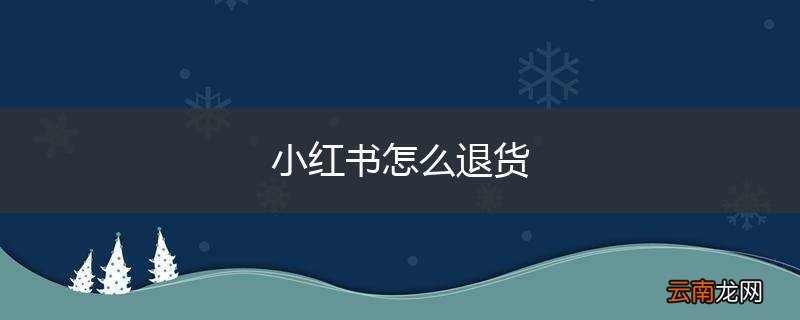 小红书怎么退货