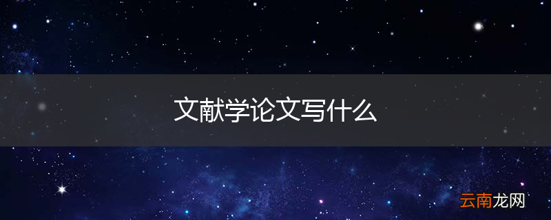 文献学论文写什么