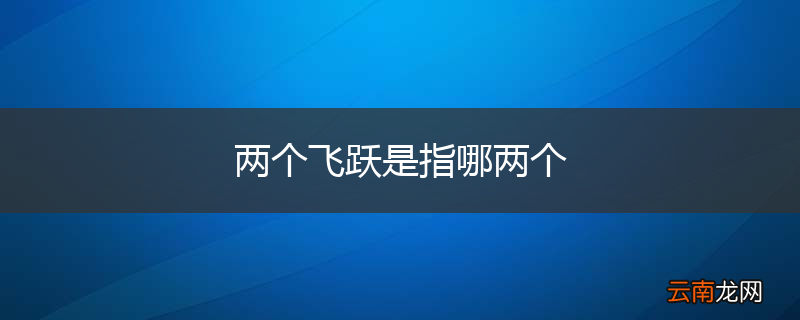 两个飞跃是指哪两个