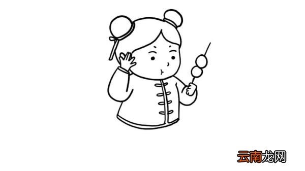吃糖葫芦简笔画