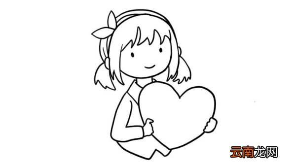 小女孩爱心简笔画