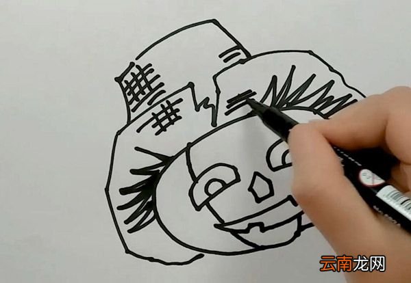 戴草帽的南瓜简笔画 戴草帽的南瓜怎么画