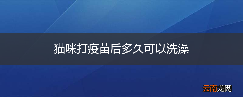 猫咪打疫苗后多久可以洗澡