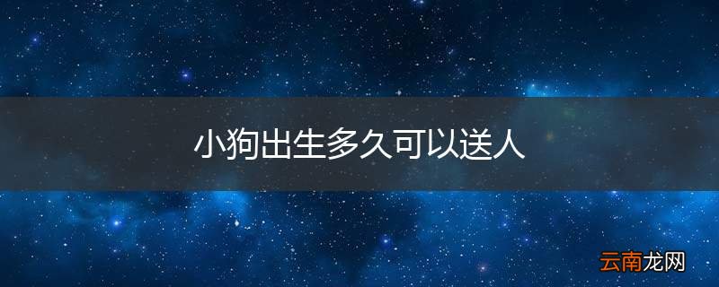 小狗出生多久可以送人