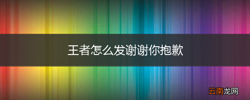 王者怎么发谢谢你抱歉