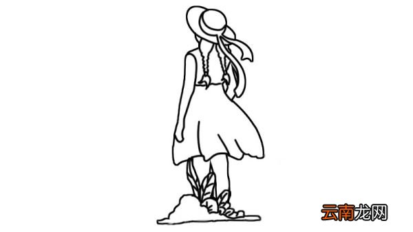 女孩背景简笔画教程女孩背景简笔画步骤