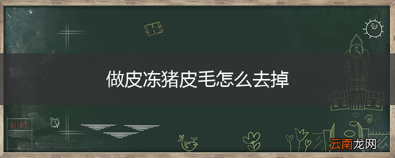 做皮冻猪皮毛怎么去掉