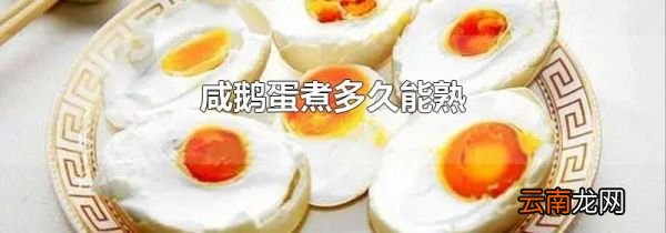 咸鹅蛋煮多久能熟
