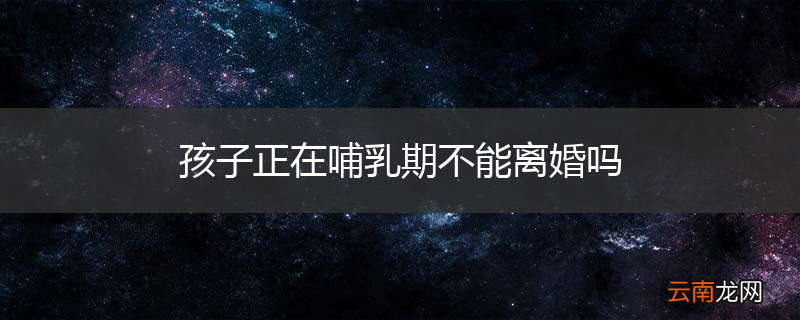 孩子正在哺乳期不能离婚吗