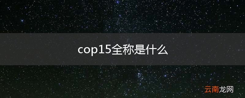 cop15全称是什么