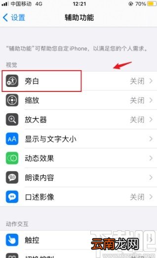 iPhone关闭旁白的操作方法