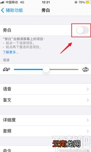 iPhone关闭旁白的操作方法