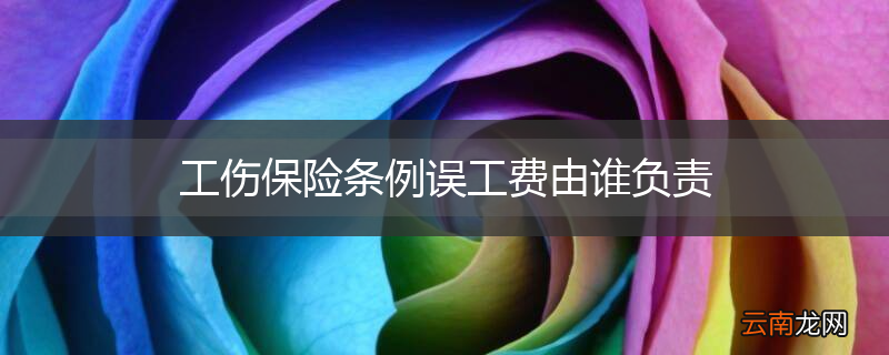工伤保险条例误工费由谁负责