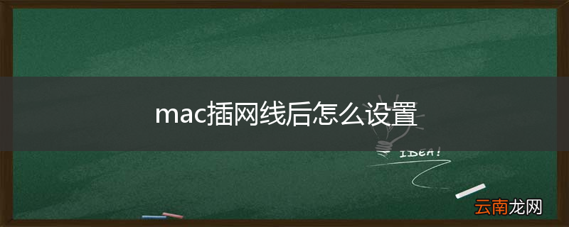 mac插网线后怎么设置