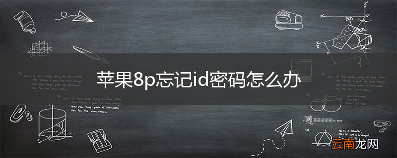 苹果8p忘记id密码怎么办