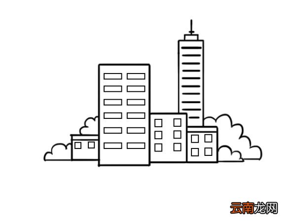 高楼大厦简笔画 高楼大厦的画法步骤