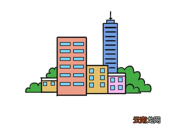 高楼大厦简笔画 高楼大厦的画法步骤