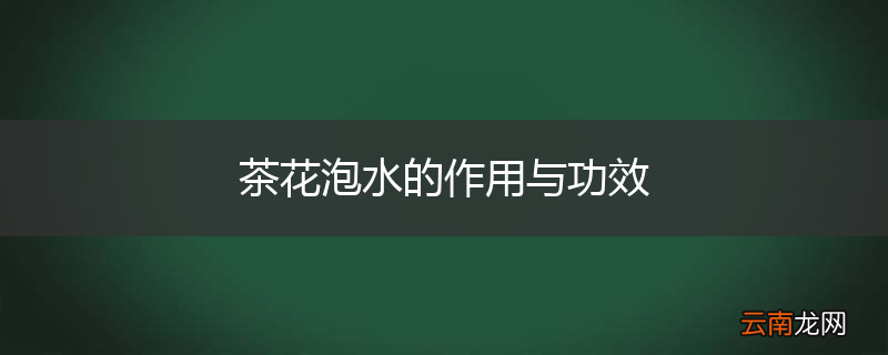 茶花泡水的作用与功效