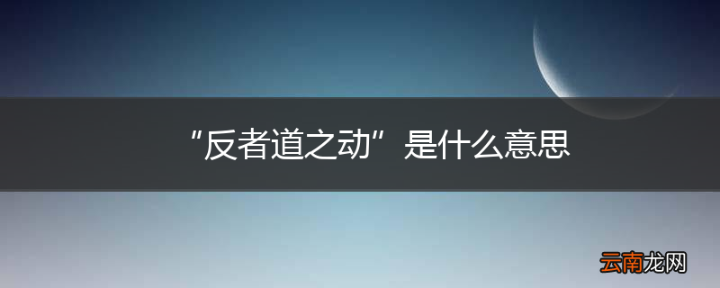 “反者道之动”是什么意思