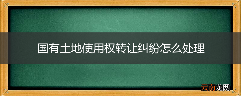 国有土地使用权转让纠纷怎么处理