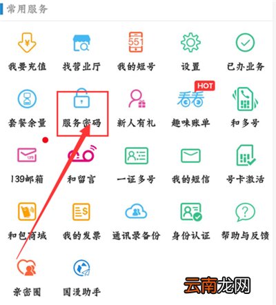 广东移动app怎么重置服务密码