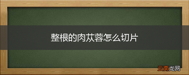 整根的肉苁蓉怎么切片
