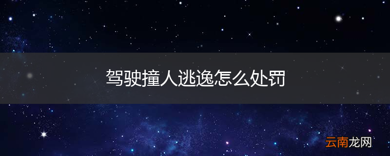 驾驶撞人逃逸怎么处罚