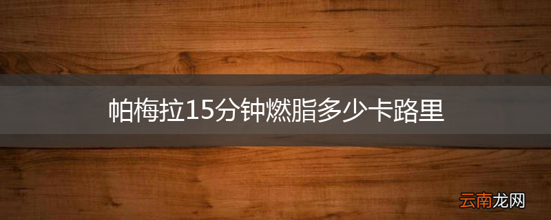 帕梅拉15分钟燃脂多少卡路里