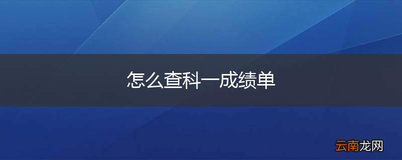 怎么查科一成绩单