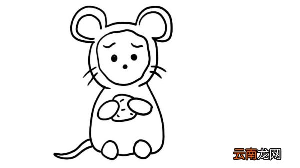扮演老鼠的小狗简笔画