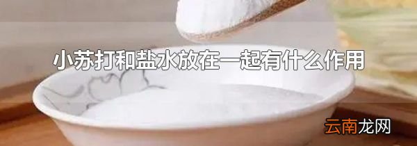 小苏打和盐水放在一起有什么作用