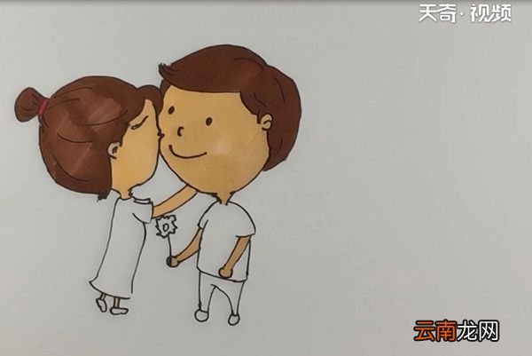 手绘情侣小人简笔画