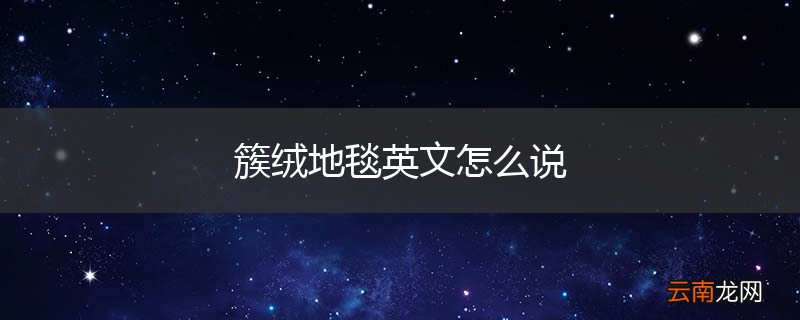 簇绒地毯英文怎么说