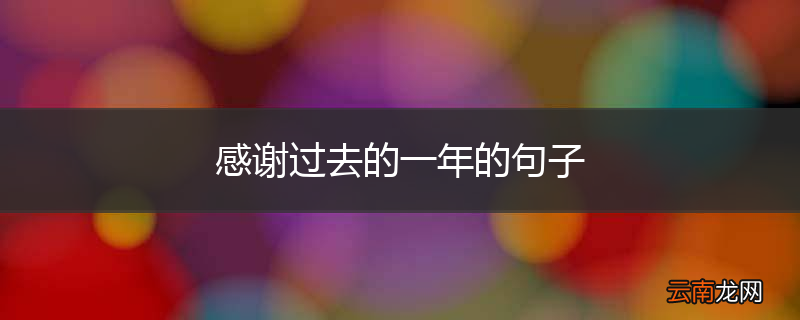感谢过去的一年的句子