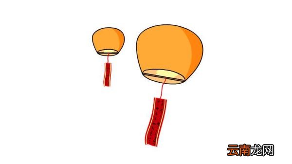 元宵孔明灯简笔画