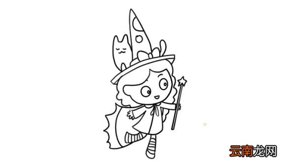 小魔女简笔画