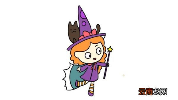 小魔女简笔画