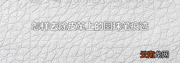 怎样去除皮革上的圆珠笔痕迹